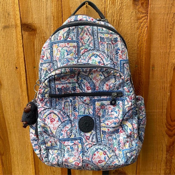 Kipling Blue and Pink Backpack with Stylish Design - Picture 1 of 7